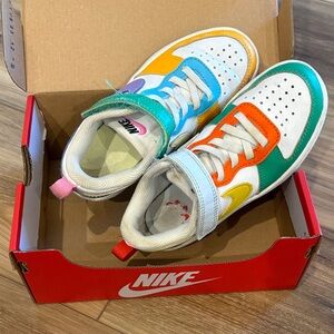 NIKE COURT BOROUGH LOW RC BP  Kids Colorful Sneakers -Green,Orange,Yellow,White